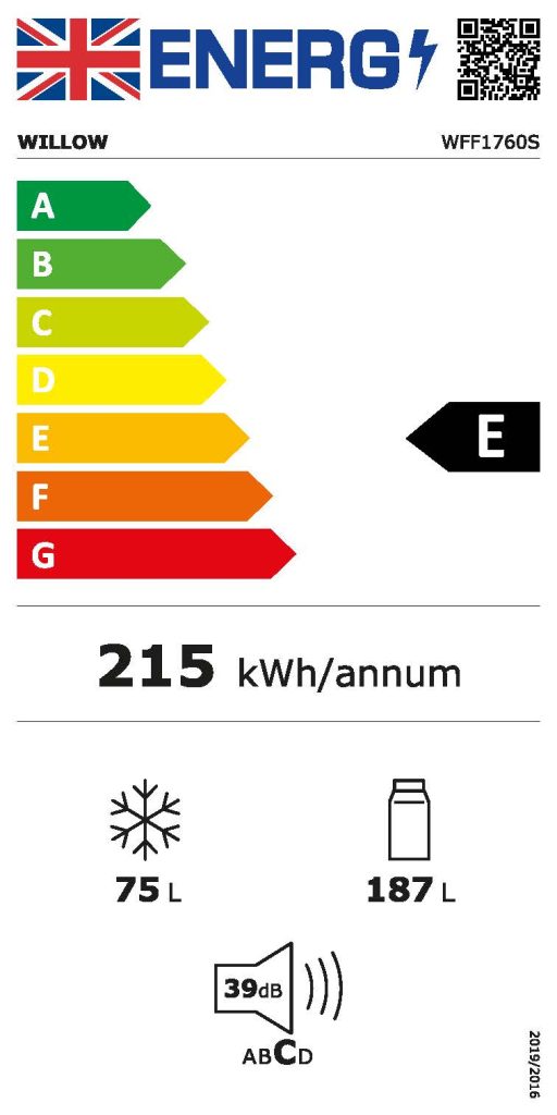 Willow fridge freezer energy label